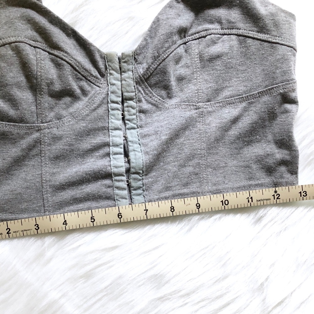 NEW MINKPINK Swayze Gray Crop Top Bustier Button Up Tank Size Small - Picture 5 of 5